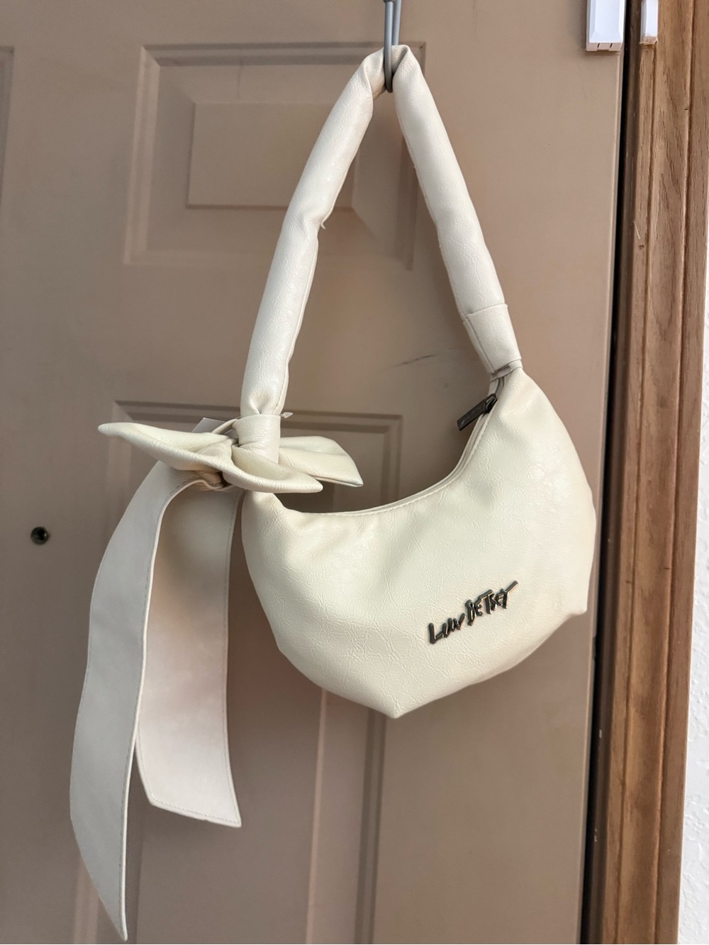Ivory Knot-Accent Shoulder Bag, Luv Betsy by Betsy Johnson